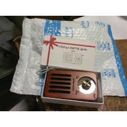 AM/FM Portable Radio, Retro Cherry Wood Pocket Radio