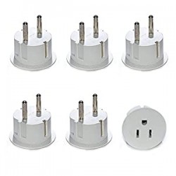 merican USA to European Schuko Germany Plug Adapters CE Certified Heavy Duty - 6 Pack
