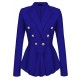 Women's Peplum Blazer One Button Crop Frill Ruffle Hem High Low Work Blazer one size