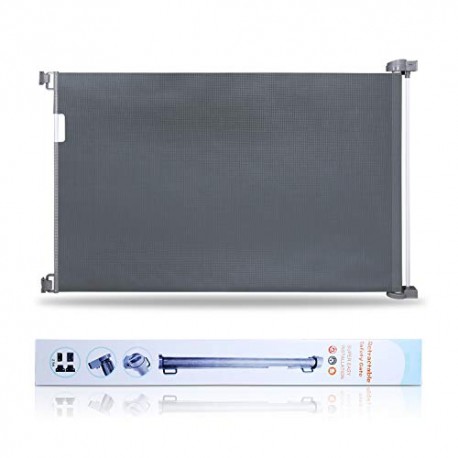Retractable Baby Gate Wide Safety Mesh door Up to 54 inch Wide