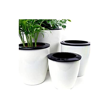 3 Pack Self Watering Planter African Violet Pots Plastic White