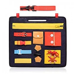 Montessori Basic Skills Toddler Activity Board for Fine Motor Skills & Learn to Dress - Educational Learning Toys