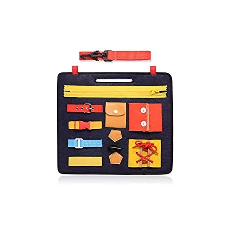 Montessori Basic Skills Toddler Activity Board for Fine Motor Skills & Learn to Dress - Educational Learning Toys