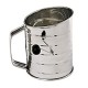 3-Cup Stainless Steel Rotary Hand Crank Flour Sifter with 2 Wire Agitator