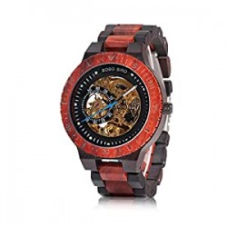 Mens Wooden Watches Luxury Mechanical Watch Lightweight Wood Band Timepieces for Men