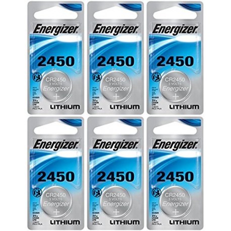 CR2450 Lithium Battery, 3v ECR2450, Qty 6 Brand: Energizer