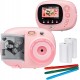 Kids Instant Print Camera & Video Camcorder Bundle with 2.4" HD Screen, Selfie Mirror, Filters for Hours of Fun & Crafts- Pink