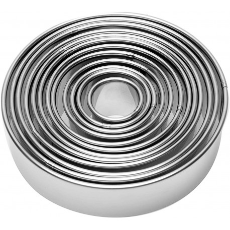 12 Pieces Round Biscuit Cookie Cutter Set