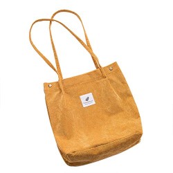 Womens Corduroy Shoulder Tote Bag