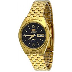 FAB0000CB Men's 3 Star Standard Gold Tone Black Dial Automatic Watch
