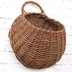 Handmade Woven Hanging Basket Natural Wicker Haning Storage Basket for Home Garden Wedding Wall Decorations