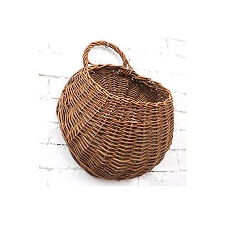 Handmade Woven Hanging Basket Natural Wicker Haning Storage Basket for Home Garden Wedding Wall Decorations