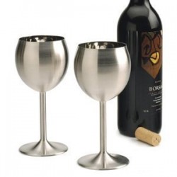 Stainless Steel Wine Glass, Set of 2