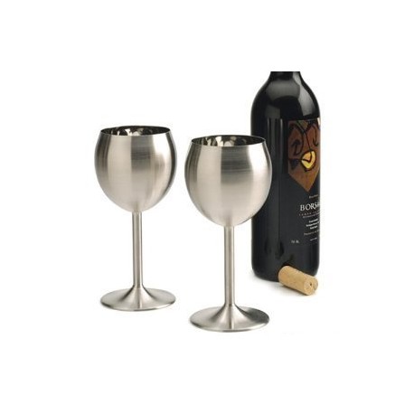 Stainless Steel Wine Glass, Set of 2