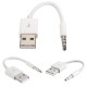 2 Pack for iPod Shuffle Charger Cable USB Data Sync Charging Cord Replacement Jack 3.5mm Male AUX Plug