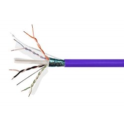 Monoprice Entegrade Cat 6 Bulk Bare Copper Network Cable 1000 Feet - Purple | F/UTP, Solid, Plenum Jacket (CMP) 550MHz, 23AWG