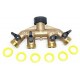4 Way Water Shut Off Valve by the World's Best Brass Hose Nozzles