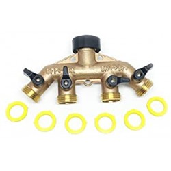 4 Way Water Shut Off Valve by the World's Best Brass Hose Nozzles