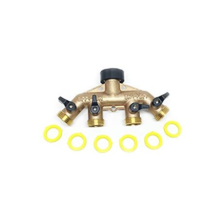 4 Way Water Shut Off Valve by the World's Best Brass Hose Nozzles