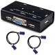 USB VGA KVM Switch with Cables, 2 Ports Selector Switcher