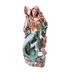 Melody's Cove Mermaid Coastal Decor Wall Sculpture, 29 Inch, Full Color