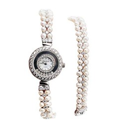 Women Pearl Wristwatch Quartz Watch Dial Stainless Steel