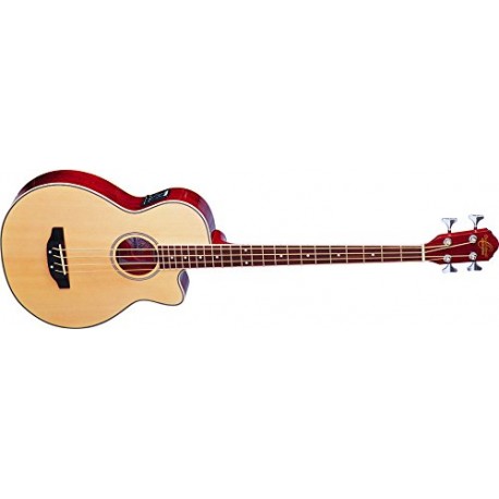 Oscar Schmidt 4-String Acoustic-Electric Bass with Gig Bag - Natural