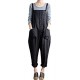 Women's Baggy Loose Cotton Linen Bib Overalls Jumpsuits
