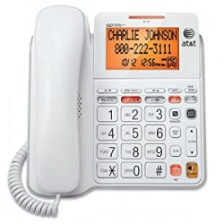 CL4940 Corded Standard Phone with Answering System and Backlit Display, White