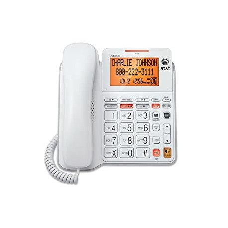 CL4940 Corded Standard Phone with Answering System and Backlit Display, White