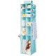 Long Soft Fabric Over Closet Rod Hanging Storage Organizer with 12 Divided Shelves