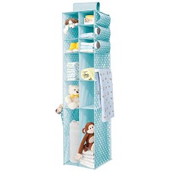 Long Soft Fabric Over Closet Rod Hanging Storage Organizer with 12 Divided Shelves