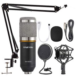 Condenser Microphone Bundle, BM-800 Mic Kit with Adjustable Mic Suspension Scissor Arm