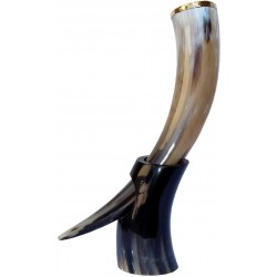 Large Viking Drinking Horn with Stand