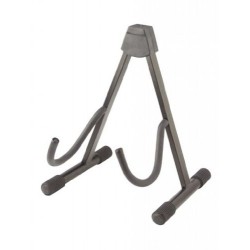 Foldable A Stand for Acoustic, Electric, Bass Guitar with Two Cradling Hooks & Back Rest - Black