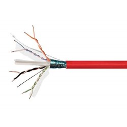 Monoprice Entegrade Cat 6 Bulk Bare Copper Network Cable 1000 Feet - Red | F/UTP, Solid, Plenum Jacket (CMP) 550MHz, 23AWG