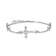 925 Sterling Silver Charm Adjustable Foot Anklet, Large Cross Bracelet
