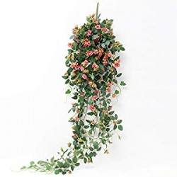 Artificial Hanging Plants Rose Vine 5FT Large Fake