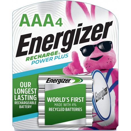 Energizer Rechargeable AAA Batteries, NiMH, 800 mAh