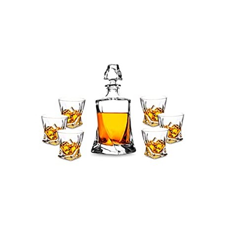 Premium Crystal Whiskey Decanter Set