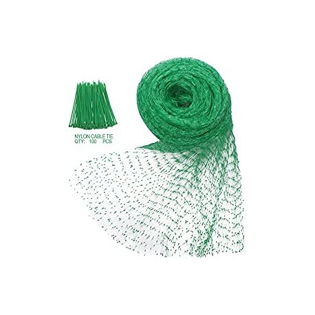 Anti-Bird Netting 33Ft x 13Ft Nylon Woven with 100Pcs