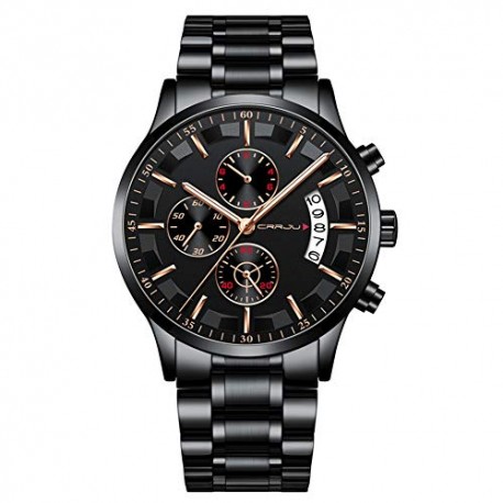 Mens Black Military Watches Stainless Steel