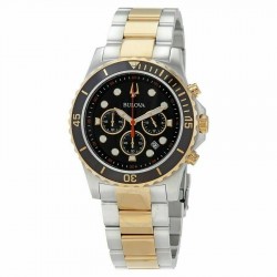 Men's Chronograph Multifunction Black Two-Tone Watch 98B327