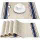 Table Mats Woven Vinyl Placemats, Set of 6 (Blue)