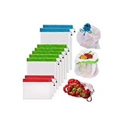 9Pcs Reusable Mesh Produce Bags