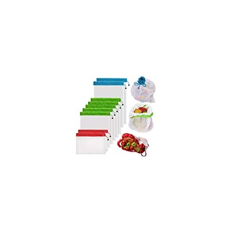 9Pcs Reusable Mesh Produce Bags