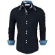 Mens Trendy Slim Fit Inner Checkered Button Down Shirt