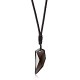 Ice Obsidian Wolf Tooth Amulet