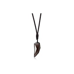 Ice Obsidian Wolf Tooth Amulet
