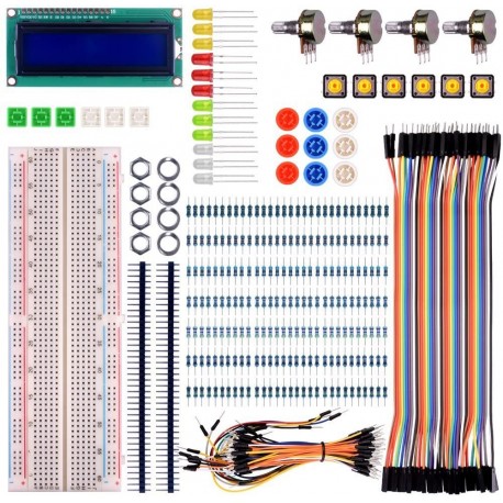 kuman for Raspberry pi 4B/3 Arduino Basic Starter Kit with LCD Screen Module Breadboard